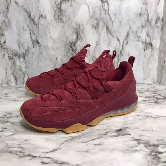 NEW Nike Lebron 13 Xlll Low Premium Red Team Suede - Picture 3 of 8